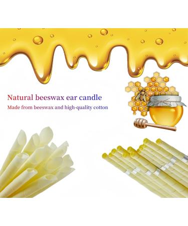 Rimiko 16-Piece Ear Candles Set Organic Beeswax Ear Wax Remover Non-Toxic Includes Protective Slices & Cotton Swabs + Free Detox Foot Pads - Buy Online on GoSupps.com