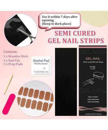 Ceboic Semi Cured Gel Nail Stickers 20Pcs Gel Nail Strips Self-Adhesive Gel Nail Polish Wraps Long-Lasting Waterproof Nail Art Stickers for Women Girls Kids Salon-Quality Manicures (Hot Cocoa) - Buy Online on GoSupps.com