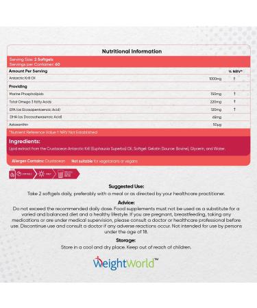 Antarctic Krill Oil Capsules 1000mg - 120 Red Krill Softgels - High Strength Omega-3 Supplement with Astaxanthin & Marine Phospholipids - Buy Online on GoSupps.com