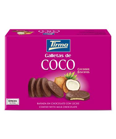 Tirma Milk Chocolate Coated Coconut Cookies – 200g – Crunchy Coconut and Chocolate Cakes – Vegetarian Snack Ideal for Snack – Made in the Canary Islands