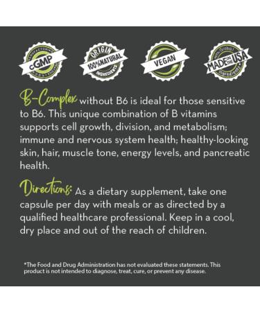 Desert Harvest B-Complex Supplement - 90 Capsules (B6 Free) - Buy Online on GoSupps.com