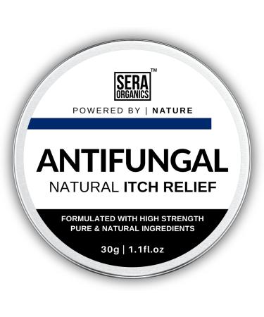 Antifungal Skin Cream - All-Natural Anti Fungal Anti-Itch Cream - Suitable For Men & Women prone to Eczema Ringworm Jock Itch Athletes Foot Nail Fungal Infections (30g) Made In UK By Sera Organics