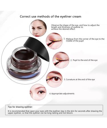 Buy Waterproof Gel Eyeliner Set - Long Lasting Black & Brown Makeup with Brushes - International Shipping - Buy Online on GoSupps.com