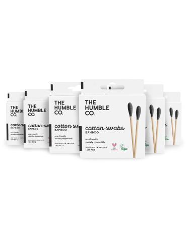 The Humble Co. Natural Bamboo Cotton Swabs (600 count) - Biodegradable, Organic Cotton Swabs and Eco friendly and Sustainable Cotton Buds for Ears, Makeup, Pet Care and Cleaning (Black)