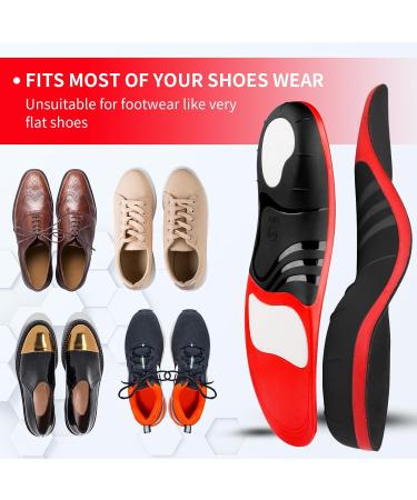 Plantar Fasciitis High Arch Support Insoles for Men Women - Heavy Duty Orthotic Inserts for Arch Pain Relief - Boot Work Shoe Insert - Black XS UK 3.5-5.5 (24cm) - Buy Online on GoSupps.com