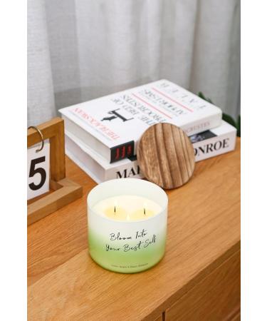 Buy Green Apple Peach Blossom 3 Wick Scented Candle | Aromatherapy Stress Relief | Natural Soy Candle for Home | 15.8 oz Large Size - Buy Online on GoSupps.com