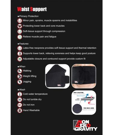 Nonzero Gravity Adjustable Breathable Neoprene Waist Trimmer Belt | One Size Fits All - Enhance Your Workout & Shape Your Waist - Buy Online on GoSupps.com