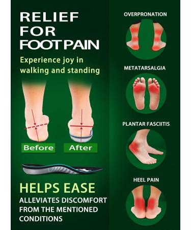 Heavy Duty Arch Support Insoles for Plantar Fasciitis - Shock Absorbing Gel Orthotics for Flat Feet & Heel Pain | Men s 8-8.5 & Women s 10-10.5 - International Shipping Available - Buy Online on GoSupps.com
