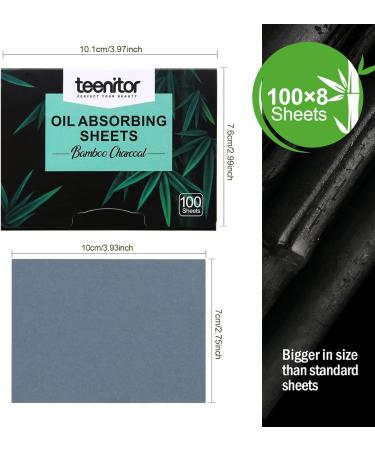 800 Count Oil Absorbing Blotting Sheets - Natural Bamboo Charcoal Face Wipes (Pack of 8) | For Oily Skin | Face Oil Control - Buy Online on GoSupps.com