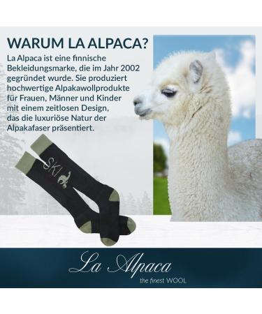 Shop La Alpaca Ski Socks - Warm Knee Highs for Men & Women | Premium Alpaca Wool Thermosocks in Black & Olive Green (Sizes 36-39) for Skiing & Snowboarding - Buy Online on GoSupps.com