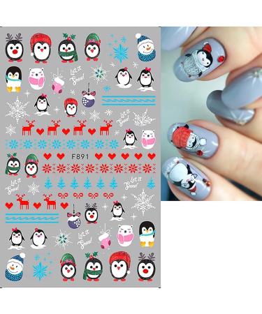 JMEOWIO 10 Sheets Christmas Nail Art Stickers Decals Self-Adhesive Snowflake Winter Holiday Cute Nail Supplies Nail Art Design Decoration Accessories - Buy Online on GoSupps.com