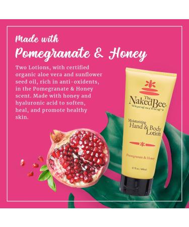 The Naked Bee Pomegranate & Honey Hand and Body Lotion 6.7oz - 2 Pack | Hydrating Skin Care Set - Buy Online on GoSupps.com
