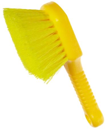 Rubbermaid Commercial 8" Utility Scrub Brush, Plastic Handle, Synthetic Bristles, Cleaning, Multi Purpose, Heavy Duty, Outdoor, Wheels and Tires Short Handle
