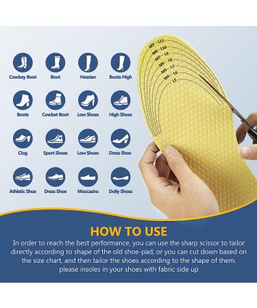 Thin Shoe Inserts - 3-Layer Latex Foam Memory Insoles - Cuttable & Washable - 6 Pairs (3 Black + 3 Gray) - Men 4-10 Women 5-12 - Buy Online on GoSupps.com