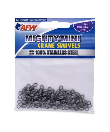 American Fishing Wire Mighty Mini Crane Swivels (100-Percent Stainless Steel) 50 Pieces, 100 Pound Test Black