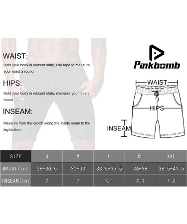 Pinkbomb Men's 2 in 1 Running Shorts - Quick Dry Gym Workout Shorts with Phone Pocket | Black - Large - Buy Online on GoSupps.com