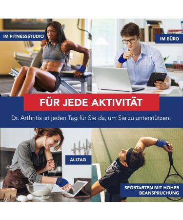 Dr. Arthritis Wrist Support Bandage - Doctor Designed Tendonitis & Carpal Tunnel Relief - Blue Single Pack - Buy Online on GoSupps.com