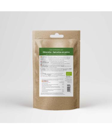 Carefood - Chlorella + Organic Spirulina Powder - 100% Organic Superfood Suitable for Vegans - Natural Super Food with High Nutrient Content and Satietogenic Effect - 200g - Buy Online on GoSupps.com