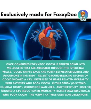 Foxxy Doc CoQ10 200mg - 200 Caps - Non-GMO Supplement for Brain, Heart, Muscle & Cells - Best Price - 6.5 Month Supply - Buy Online on GoSupps.com