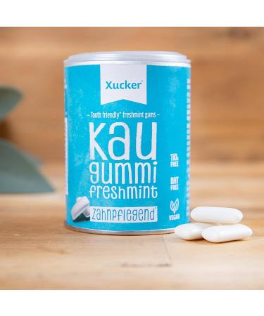 Buy Xucker Sugar-Free Dental Chewing Gum Fresh Mint | Vegan Xylitol Gum for Dental Care & Fresh Breath | 100g - Buy Online on GoSupps.com