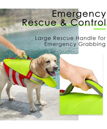 ThinkPet Adjustable Dog Life Jacket - Reflective Buoyancy Vest for Safe Swimming | S Size - Green/Red - Buy Online on GoSupps.com