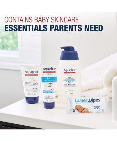 Aquaphor Baby Welcome Baby Gift Set | Free WaterWipes & Bag | Healing Ointment, Wash/Shampoo, 3-in-1 Diaper Rash Cream - Buy Online on GoSupps.com