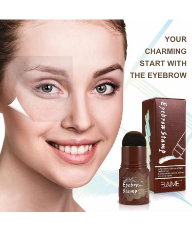 Waterproof Eyebrow Stamp Kit with 10 Reusable Templates and 2 Brushes (Dark Brown) - Buy Online on GoSupps.com