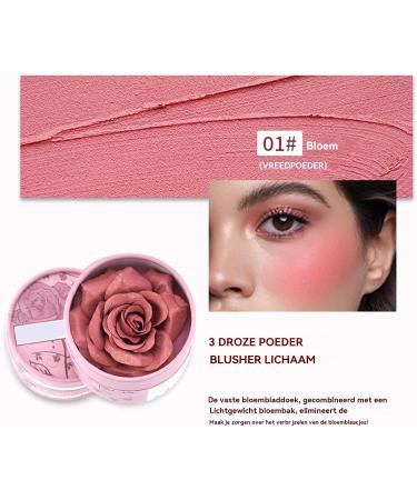 Flower Beauty Blush 3D Blush with rose petals Contour Illuminator Fragrance 35g Pigmented Makeup for DayNight Travel and Events Beige - Buy Online on GoSupps.com