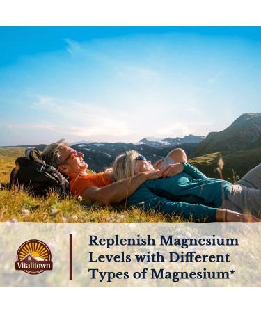 Vitalitown Magnesium Complex - High Absorption Chelated Forms for Bone, Heart, Muscle, Immune & Brain Health - Energy, Sleep, Digestion Support - Non-GMO - Buy Online on GoSupps.com