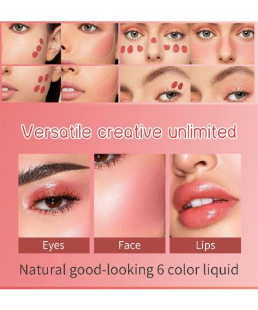 Liquid Blush Long Lasting Matte Silky Cream Blush Moisturizing Silky Blush Smooth Creamy Texture Face Makeup Wand (6pcs) - Buy Online on GoSupps.com