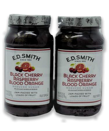 E.D. Smith Black Cherry, Raspberry & Blood Orange Fruit Spread- With 40% Less Sugar Than Regular Preserves (2 x 27.5 oz)
