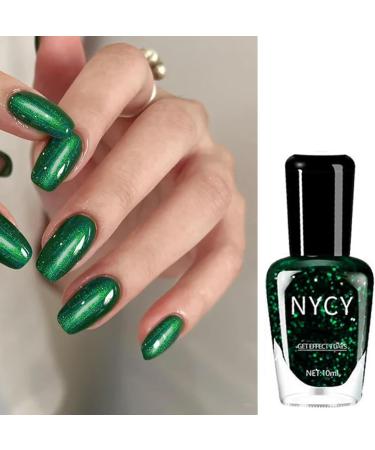 Glitter Nail Polish Emerald Green Nail Polish Nail Varnish - 10ML Quick Dry Breathable Long Lasting Dark Green Nail Polish - Oil Based Formula Non-toxic No UV Needed DIY Nail Art Manicure for Women - Buy Online on GoSupps.com