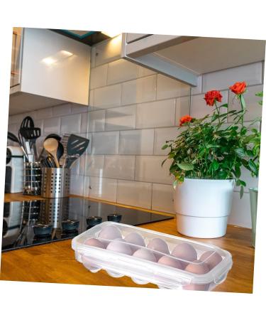 CAXUSD Box Fresh-Keeping Egg Bag Fridge Deviled Egg Tray with Lid Refrigerator Egg Container Food Egg Rack White 27.5x13cm - Buy Online on GoSupps.com