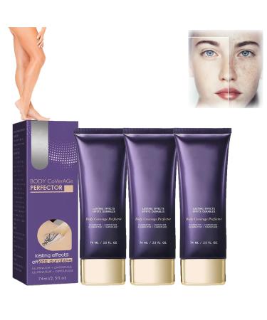 Orgrul 3 Pieces Covering Cream for Broom Travel 74ml Waterproof Leg Makeup Without Transfer Leg Makeup Concealer Cream Camouflage Makeup Waterproof Cover Varicose Veins