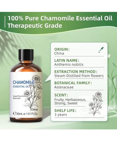 HIQILI Chamomile Essential Oil 30ML - 100% Natural Aromatherapy Oil for Face, Candle Making, Diffuser, Skin & Hair - Buy Online on GoSupps.com