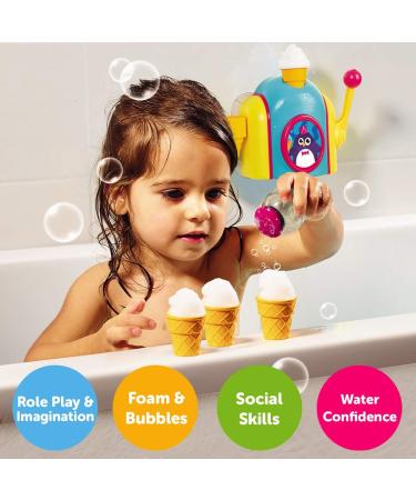 TOMY Toomies Foam Cone Factory Bath Toy | Ice Cream Bubble Maker for Kids | Water Play Toy for 18M, 2, 3, 4 Year Old Boys and Girls - Buy Online on GoSupps.com