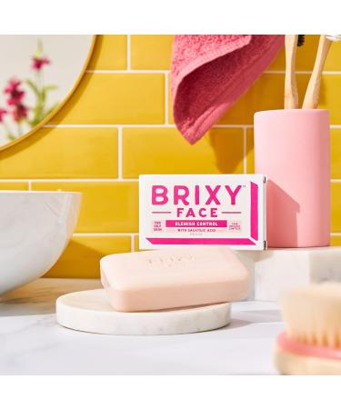 BRIXY Blemish Control Facial Cleansing Bar - Salicylic Acid for Clear Skin pH Balanced & Vegan - Buy Online on GoSupps.com