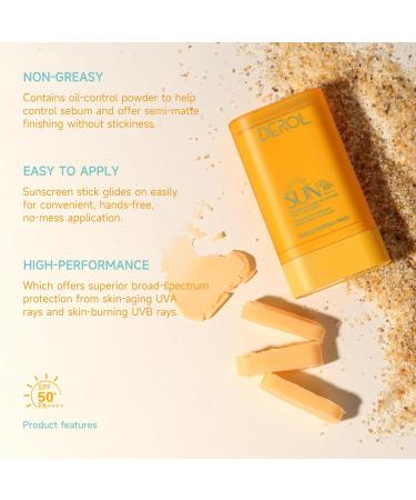 Sunscreen Stick SPF 50+ | Water-Resistant Sunblock for Face & Body | Travel Size 0.56 Oz | No Eye Irritation | 50 Uses - Shop Now - Buy Online on GoSupps.com