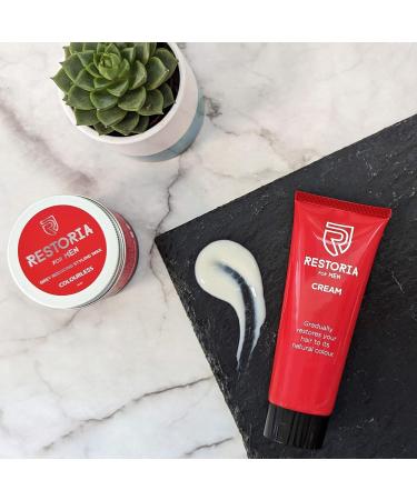 Restoria Grey Reducing Cream for Men - Hair Cream for Restoring Natural Hair Colour Gradually Up to 100% Grey Coverage - Vegan 100ml - Buy Online on GoSupps.com