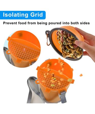 Moacc 800ml Portable 2-in-1 Water Bottle & Dog Bowl | Foldable Water Bowls for Camping Walking Hiking & Training - Orange - Buy Online on GoSupps.com