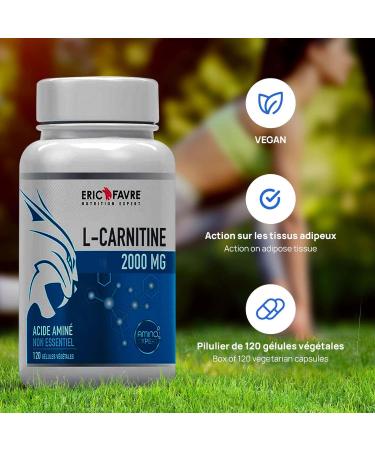 L-CARNITINE 2000mg - L Carnitine Semi-Essential Amino Acid Antioxidant Energy Aids in the burning of adipose tissue 120 capsules - Eric Favre - Buy Online on GoSupps.com