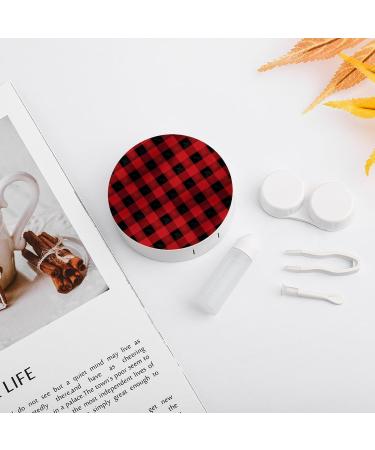 Red Black Buffalo Check Plaid Contact Lens Case - Portable Travel Storage Box - Buy Online on GoSupps.com