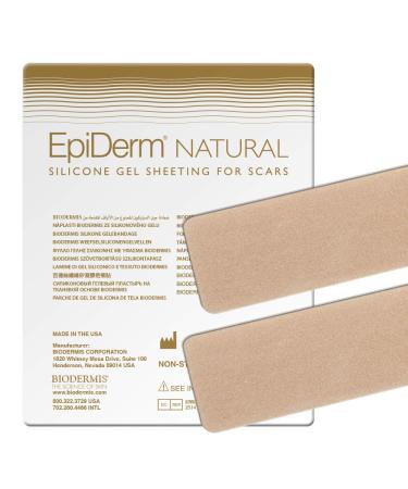 Epi-Derm Long Strip - 1.4 x 11.5 in - (1 Pair) (Natural) Silicone Scar Sheets from Biodermis