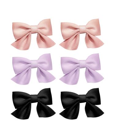 6 Pieces Of Bow Hairpins Children'S Hair Accessories Bows Girls' Hair Accessories Non-Slip Hairpins Bow Decoration