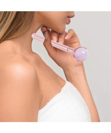 Panysilioer Eye Jade Roller Stainless Steel Natural Quartz Roller Eye Jade Roller Slimming Anti Wrinkle Cellulite Face Beauty Crystal Stone Tool Pink Roller+ Handle - Buy Online on GoSupps.com