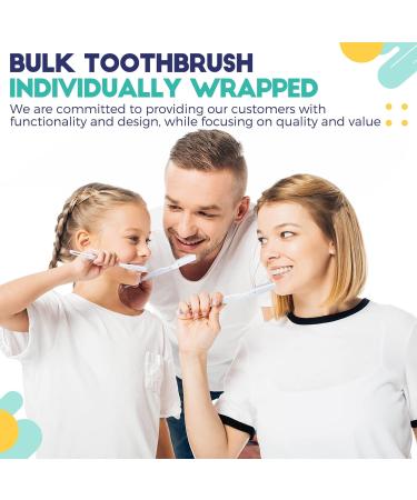 200 Pack Individually Wrapped Disposable Travel Toothbrushes - Soft Bristle Adult Toothbrushes for Hotels - White - Buy Online on GoSupps.com