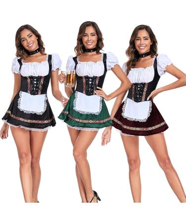 Dirndl - Robe midi l gante pour femme - Costume traditionnel pour la f te de la bi re bavaroise - Cosplay - Style ethnique traditionnel - Robe de loisirs - Robe de f te M Noir - Buy Online on GoSupps.com