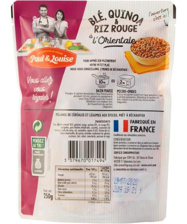 Paul & Louise - Wheat Quinoa and Oriental Red Rice 250g - Source of Protein and Fiber - Ready in 2 minutes - Buy Online on GoSupps.com