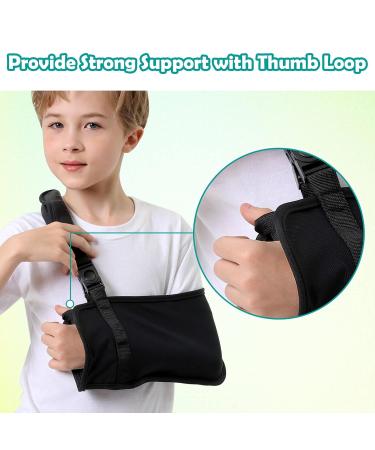Kids Arm Sling for Shoulder Injury | Adjustable Padded Immobilizer | Comfortable Support for Boys & Girls | Black (Small - Buy Online on GoSupps.com