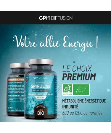 Spiruline Bio AB 500 mg -500 comprim s - Riche en Prot ines - Contient Phycocyanine Chlorophylle Carot no de et Fer - GPH Diffusion - Buy Online on GoSupps.com